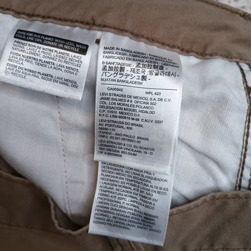 Levi Strauss Mens 40 White Tab Cargo Shorts Khaki Snap 3D Pockets Outdoor Heavy - Picture 10 of 16